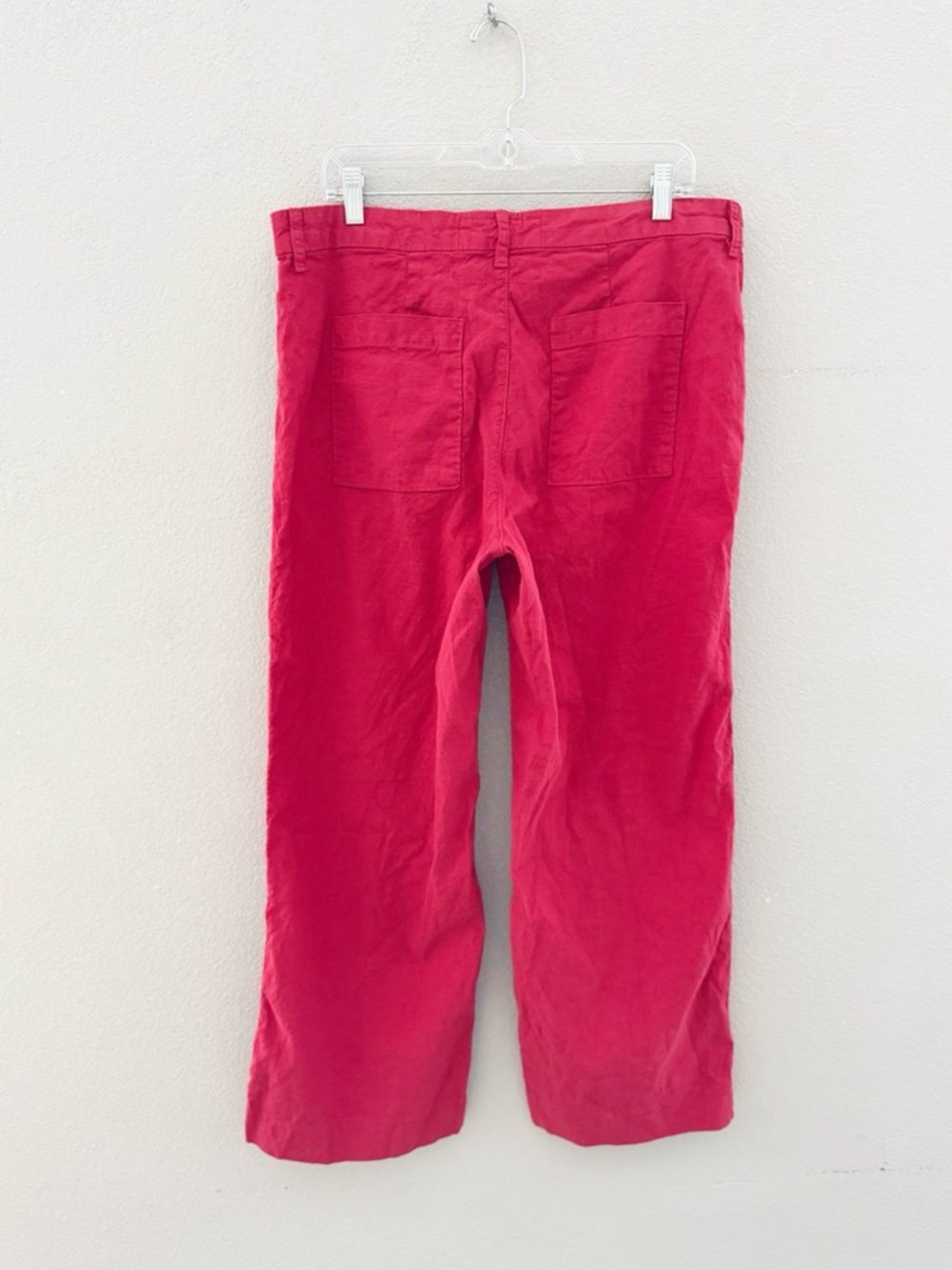 Frank & Eileen Wexford Wide Leg Linen Pant 12 Red Cotton Resort Coastal Chic - Picture 6 of 13
